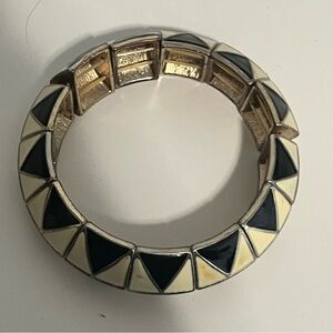 Geometric Black and Cream stretchy elastic Bracelet